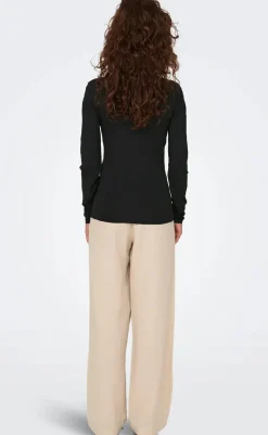 Bluse - Lea Deep 2 Ways - Black Bluser