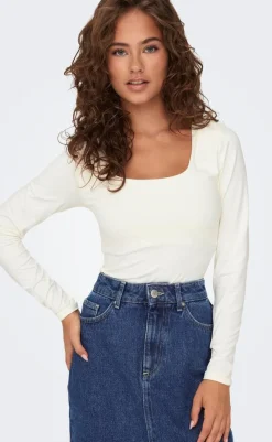 Hot Bluse - Lea Deep 2 Ways - Cloud Dancer Bluser