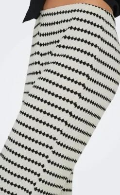 Bukser - Eva Stripe - Cloud Dancer/Black Bukser & Jeans