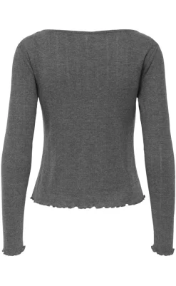 Cardigan - Tenna - Dark Grey Melange Cardigans