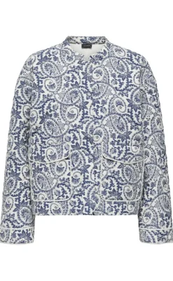 New Jakke - Hallie - Cloud Dancer/Blue Tile Jakker & Frakker|Alt Overtøj