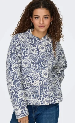 New Jakke - Hallie - Cloud Dancer/Blue Tile Jakker & Frakker|Alt Overtøj