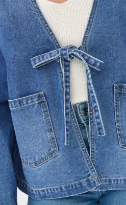 Sale Jakke - Jenna - Medium Blue Denim Jakker & Frakker|Alt Overtøj