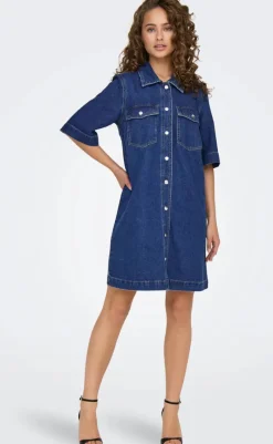 Hot Kjole - Belle - Dark Blue Denim Kjoler