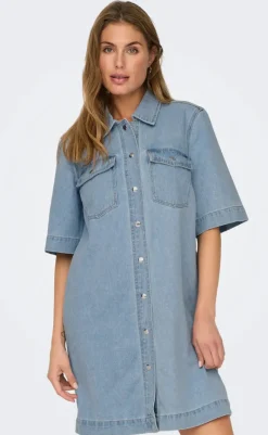 Outlet Kjole - Belle - Light Blue Denim Kjoler