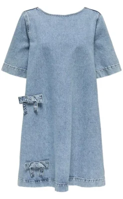 Kjole - Gigi Bow - Light Blue Denim Kjoler
