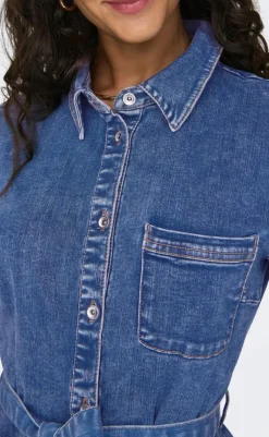 New Kjole - Lana SS Long - Medium Blue Denim Kjoler