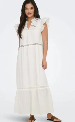 Online Kjole - Sunny Capsl Frill - Cloud Dancer Kjoler