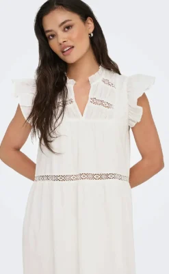 Online Kjole - Sunny Capsl Frill - Cloud Dancer Kjoler