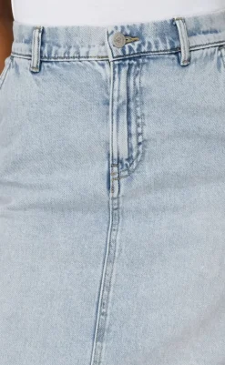 Nederdel - Mindy - Light Blue Denim Nederdele