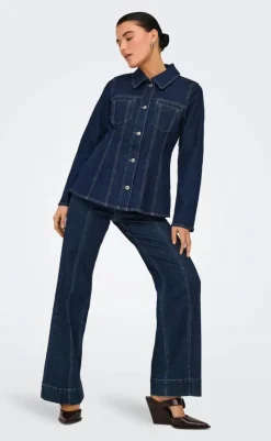 Outlet Skjorte - Elle - Dark Blue Denim Skjorter