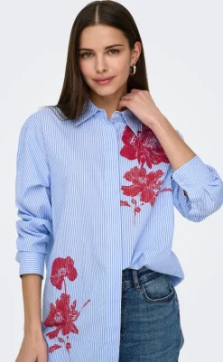 New Skjorte - Laura Life - Bright White/Flower Skjorter