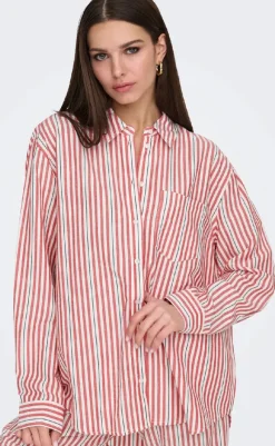 Online Skjorte - Windy Life - Cloud Dancer w. High Risk Red/Black Skjorter