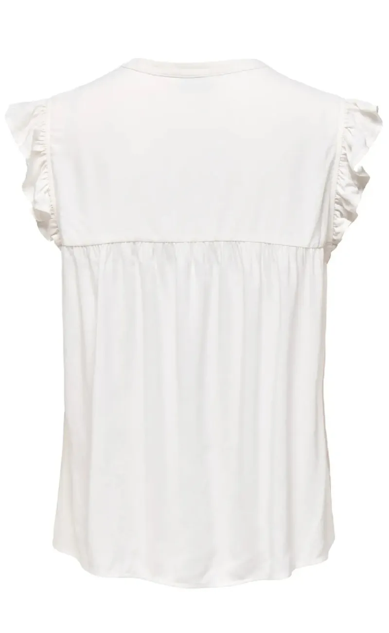 Discount Top - Vestine - Cloud Dancer/Blue T-shirts & Toppe|Veste