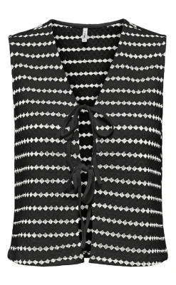Sale Vest - Eva Stripe - Black/Cloud Dancer Veste