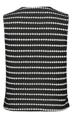 Sale Vest - Eva Stripe - Black/Cloud Dancer Veste