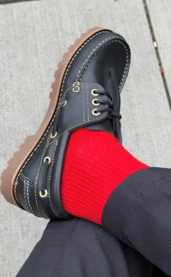 Clearance Loafers - Rudder-X - Leather Black Loafers & Ballerinaer