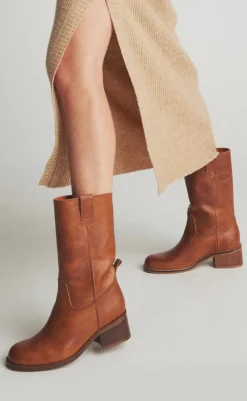 New Støvler - Martina - Leather Cognac Støvler