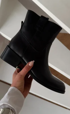 Sale Støvler - Martina Low - Leather Black Støvler