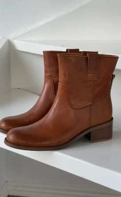 Discount Støvler - Martina Low - Leather Cognac Støvler