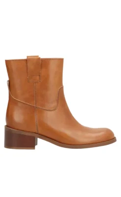 Discount Støvler - Martina Low - Leather Cognac Støvler
