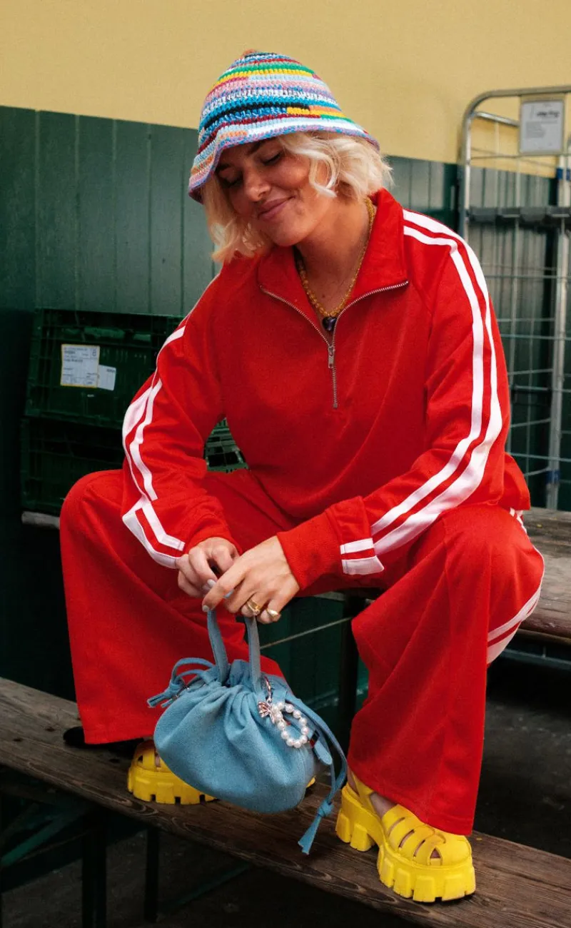 Discount Bluse - Grace - High Risk Red/Pink A Boo Stripe Bluser