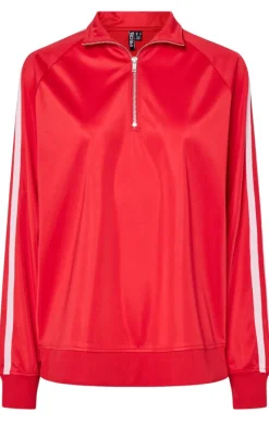 Online Bluse - Grace Zip - High Risk Red/Pink A Boo Stripe Bluser