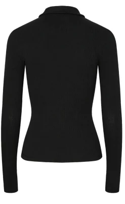 Online Bluse - Kitte LS Polo - Black Bluser