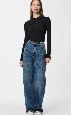 Online Bluse - Kitte LS Polo - Black Bluser