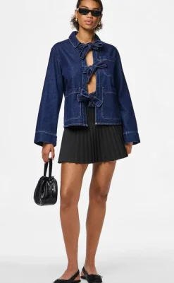 Hot Bluse - Ofelia Bow - Medium Blue Bluser