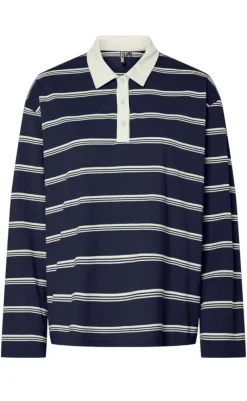 New Bluse - Sadie - Maritime Blue/Cloud Dancer Bluser