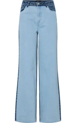 Outlet Bukser - Famy - Light Blue Denim/Medium Blue Bukser & Jeans