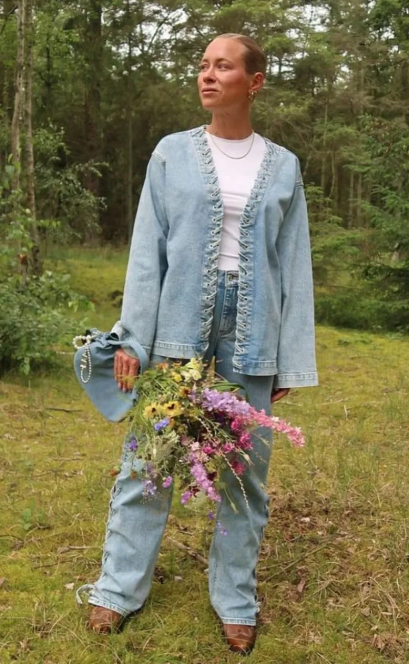 Online Bukser - Fenda MW Straight - Light Blue Denim Bukser & Jeans