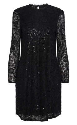Kjole - Olline Lace Sequins - Black Kjoler