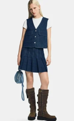 Outlet Nederdel - Fabia - Dark Blue Denim Nederdele