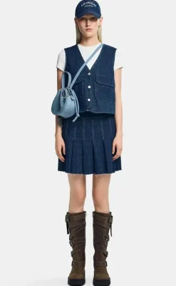 Outlet Nederdel - Fabia - Dark Blue Denim Nederdele