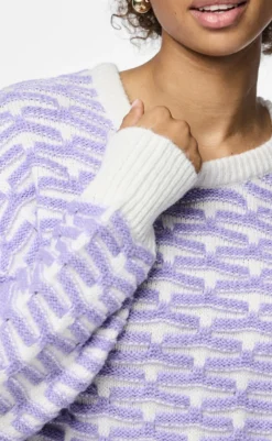 Discount Strik - Diana - Cloud Dancer/Lavender Striktrøjer & Sweat