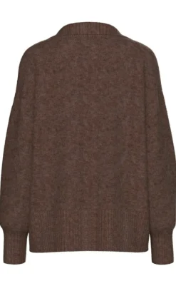 Hot Striktrøje - Malou Polo - Chicory Coffee Melange Striktrøjer & Sweat