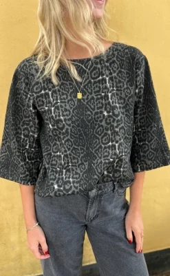 Hot Bluse - Lara - Grey Leopard Bluser