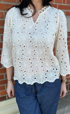 Hot Bluse - Milla - Off White Lace Bluser