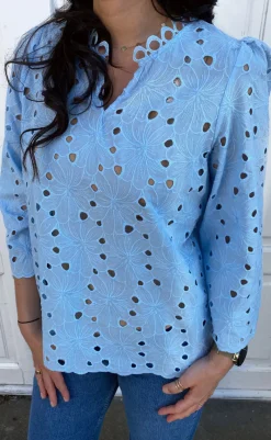 Clearance Bluse - Milla - Blue Lace Bluser