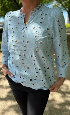 Clearance Bluse - Milla - Blue Lace Bluser