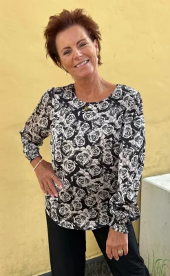 Discount Bluse - Chili - Black Roses Bluser