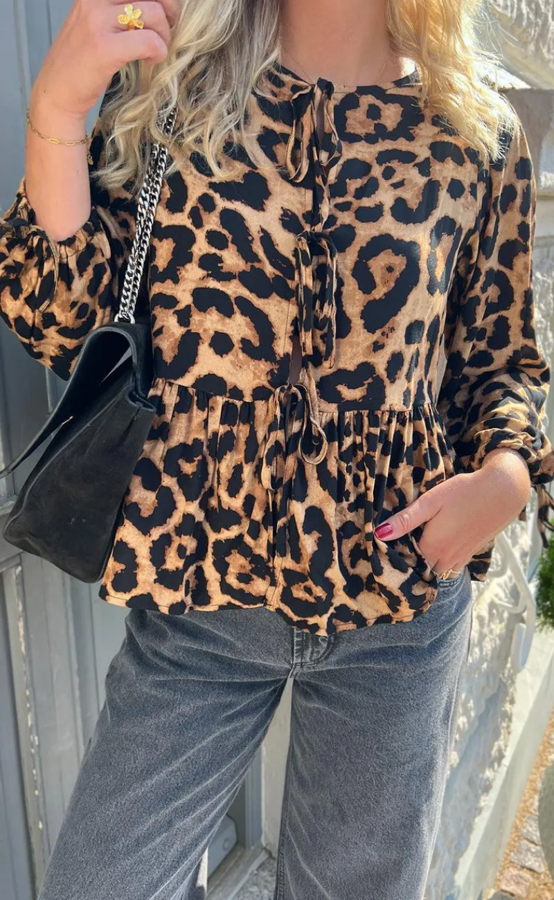 Clearance Bluse - Poplin - Leopard Bluser