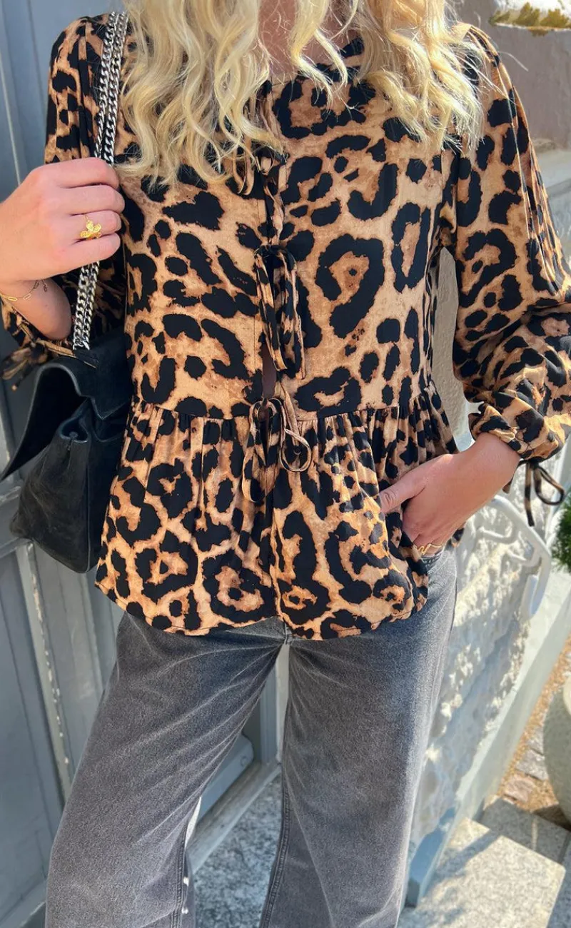 Clearance Bluse - Poplin - Leopard Bluser