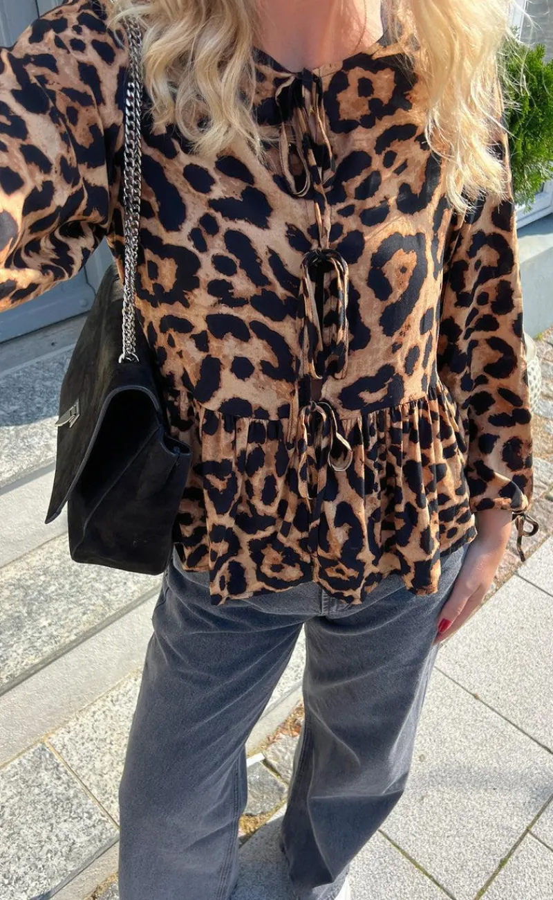 Clearance Bluse - Poplin - Leopard Bluser