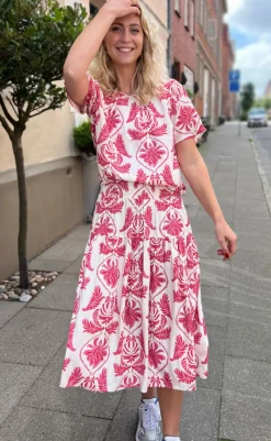 Online Bluse - Vicky - White/Pink Paisley Bluser