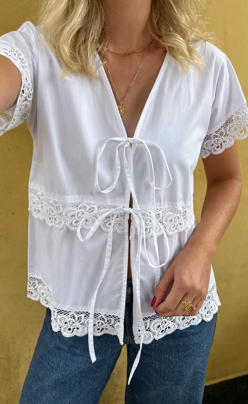 Clearance Bluse - Laura - White Bluser