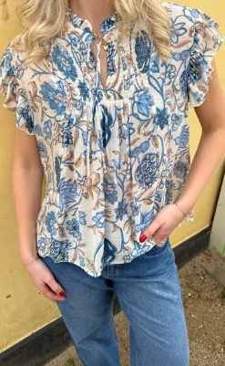 Clearance Bluse - Emmi - Blue Flowers Bluser
