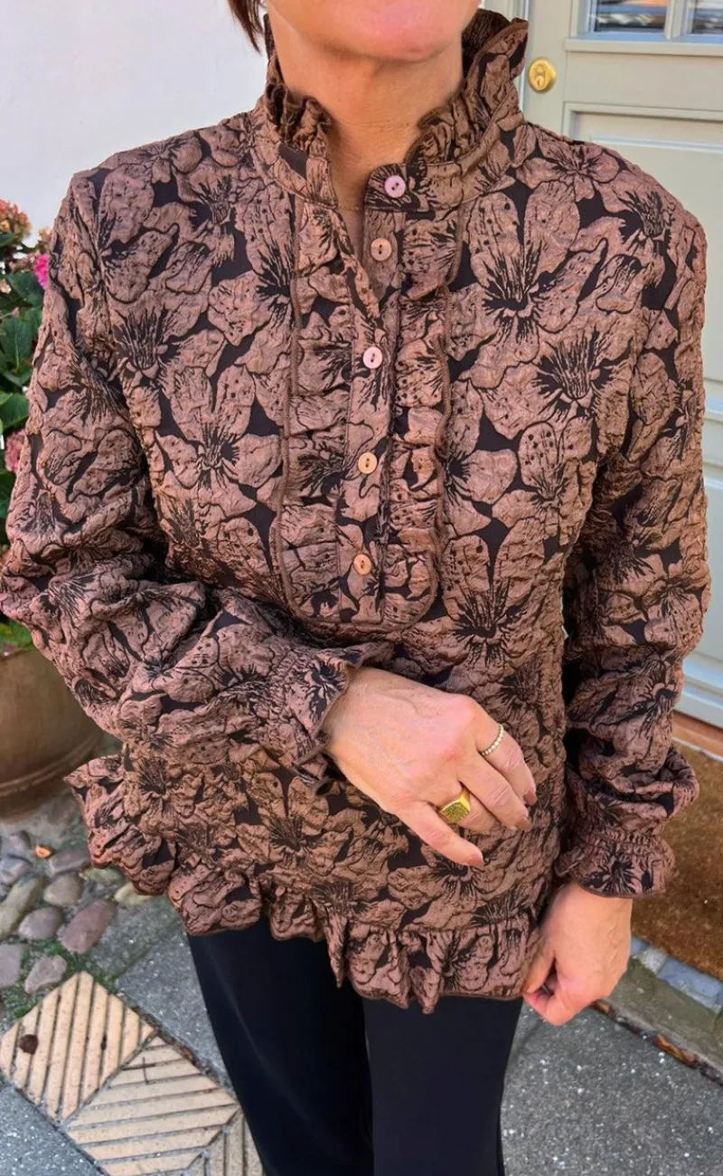 Online Bluse - Roxie - Brown Bluser